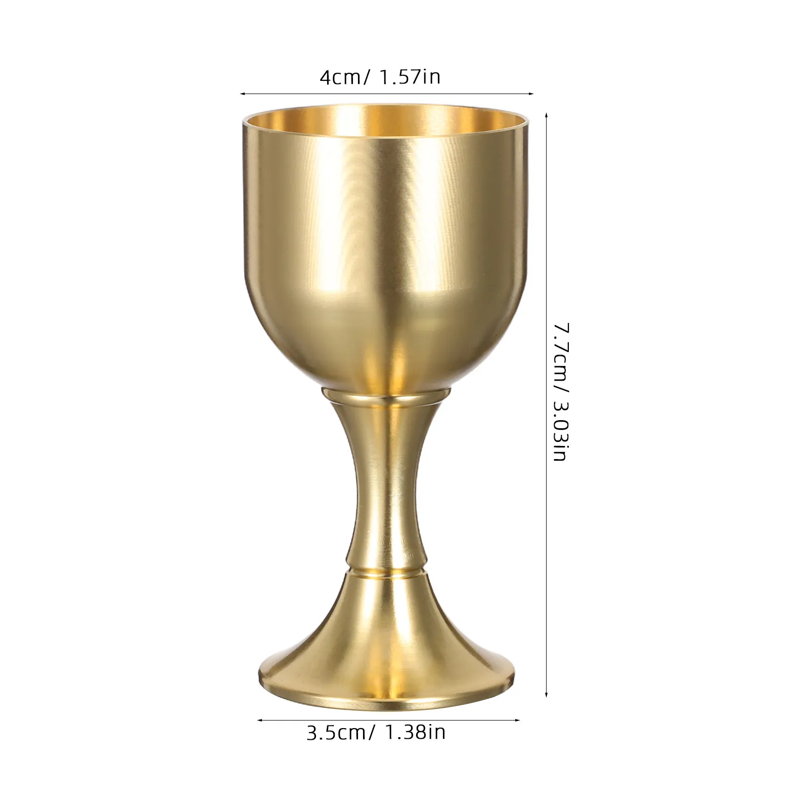 2Pcs Brass Stemmed Goblet Vintage Chalice Wedding Communion Banquet Ceremony Decorative Wine Glass Vintage Goblet