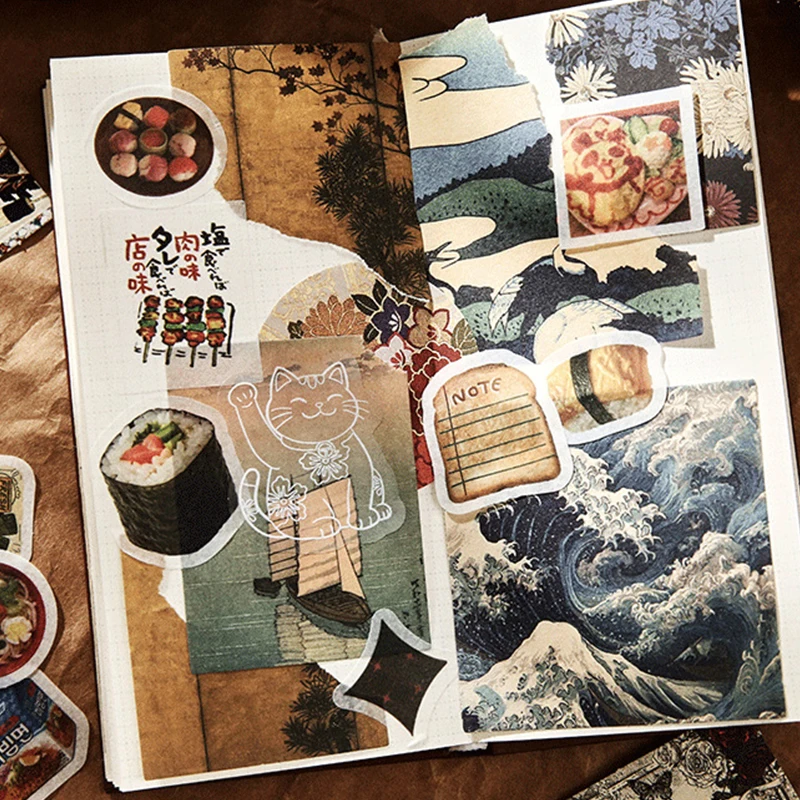 200 Sheets Vintage Stickers & Material Paper Set, Retro Distressed Journal Collage Kit, Diary Decor Base Background Paper