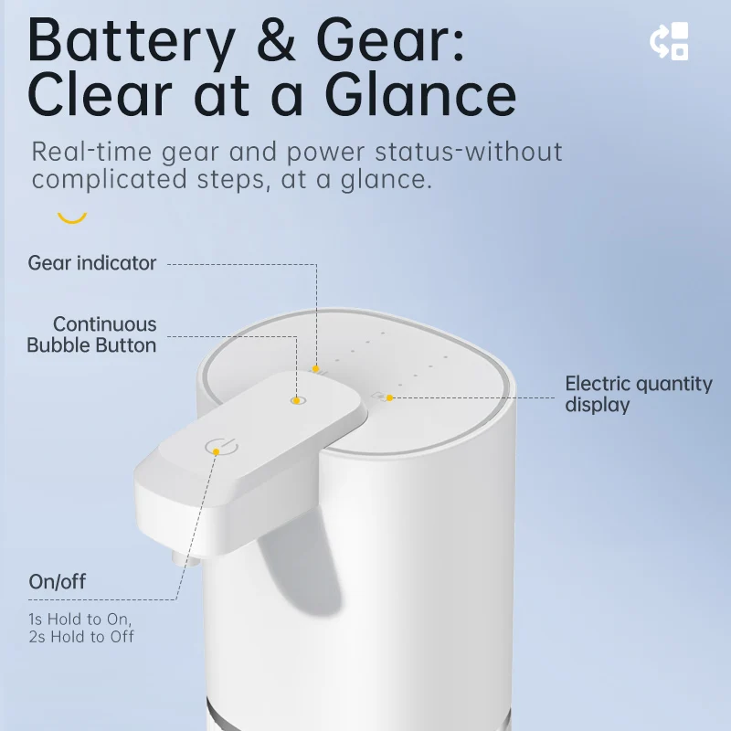 موزع صابون أوتوماتيكي 308 مل، موزع كهربائي بدون لمس، قابل لإعادة الشحن عبر USB مع مستشعر الأشعة تحت الحمراء للحمام وصابون المطبخ