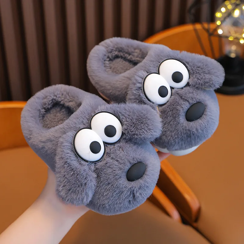 Pantuflas Cute Kid Cotton Slippers Winter New Anti Slip Boy House Shoe Warm Girl Cotton Shoes Cartoon Kid Shoes Fluffy Slippers