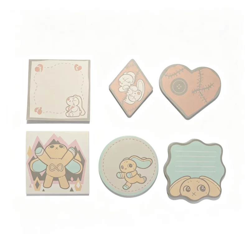 Plushie Dreadfuls Cartoon Sticky Notes Cute Bunny Shaped Self Adhesive Memo Pad For Office School Notebook Planner Supplies