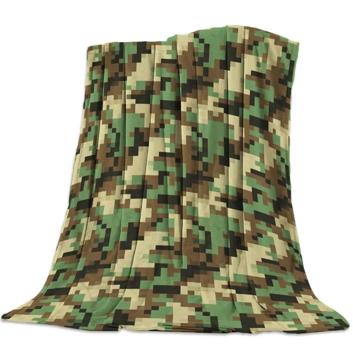

Camouflage style digital-printed polyester Bedroom velvet flannel cover blanket Fleece soft sofa cover blankets for beds
