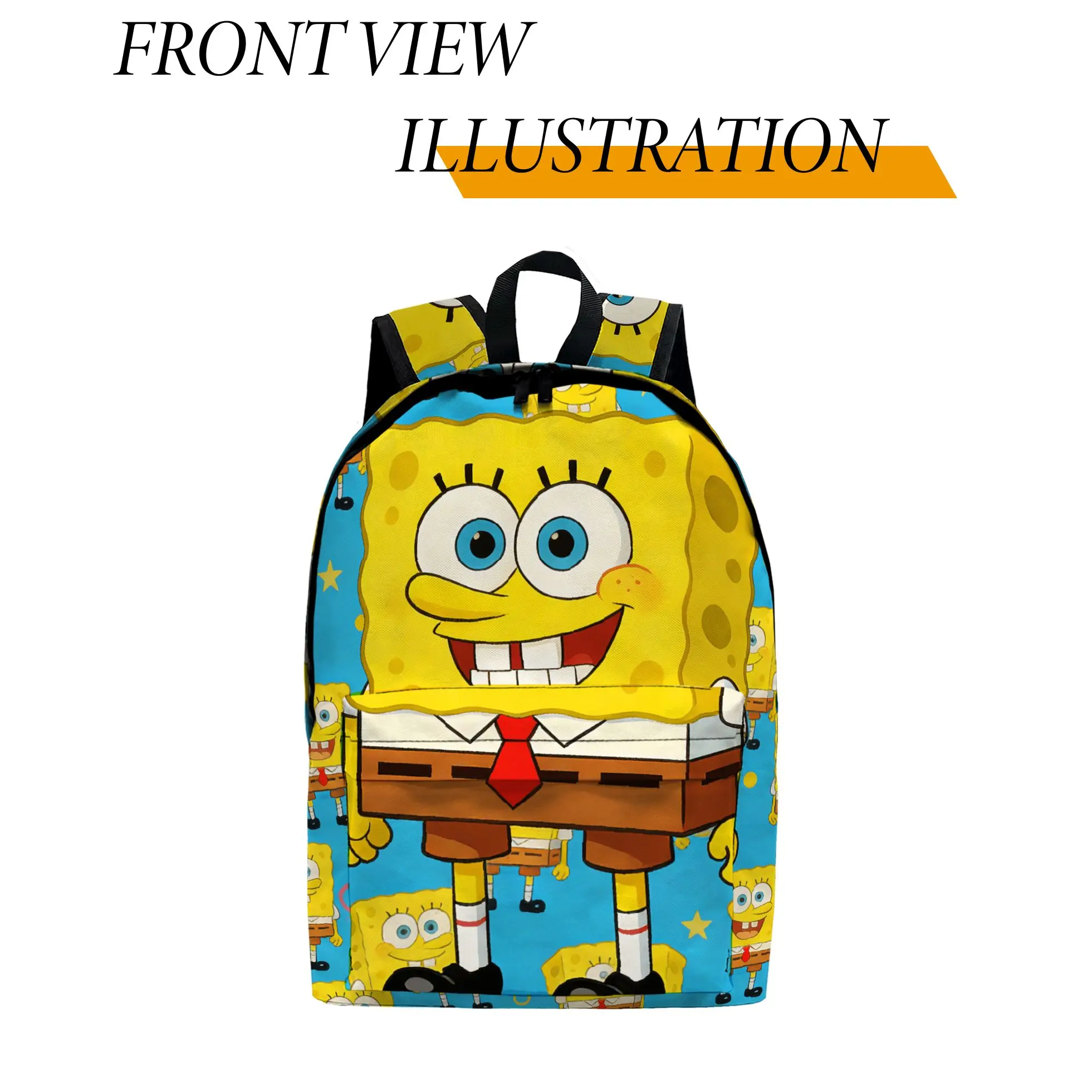 

1pc SpongeBob SquarePants Backpack, Fashionable and Simple, Unisex, Large Capacity, High-Quality Gift