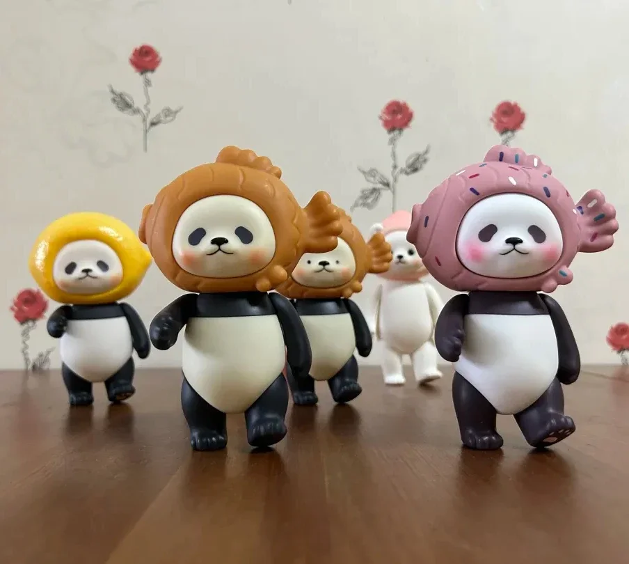 Planet Bear DODO Round Dot Eye Taiyaki Panda Bear Figure Toy Doll Kawai Body Moveable Animal Doll Friend Partner Decoration