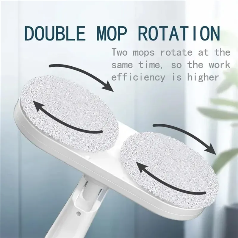 Wireless Electric Spin Mop Cleaner Automatic 2 in 1 Wet & Dry Home Cleaner Car Glass Ceiling Door Windows Floor Scrubber Machine