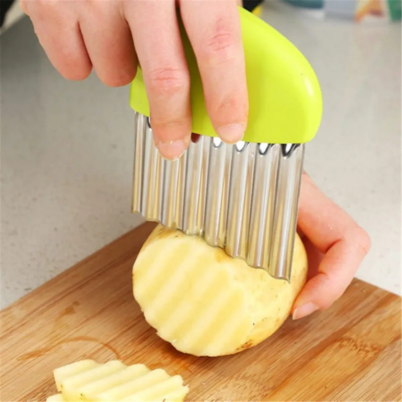 Edelstahl Wellenförmige Schneiden Messer Kartoffel Slicer Manuelle Haushalt Französisch Frites Welle Messer Küche Kreative Werkzeug Mehrzweck