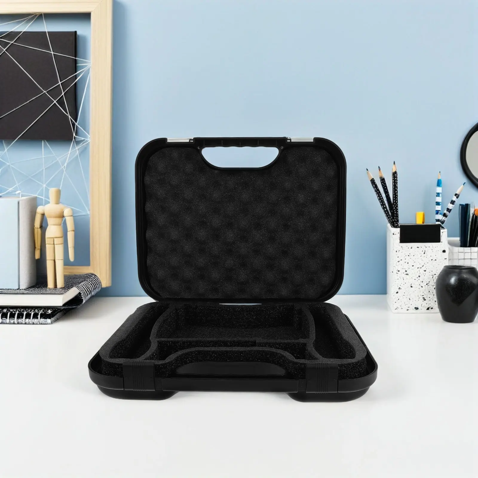 2 Pcs Microphone Carrier Case Equipment Accessories Mini Carrying with Handle Black for Storing Microphones