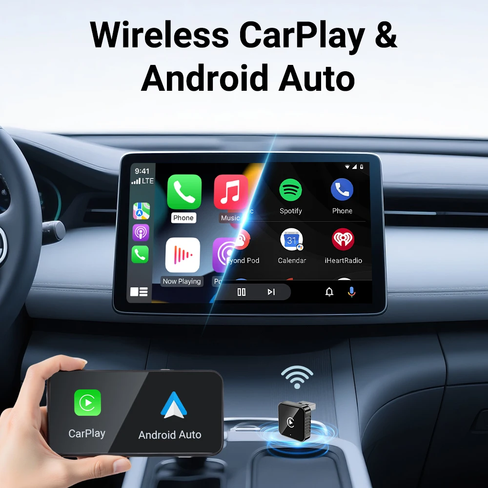 NEW Super Mini Carplay AI Box Wired to Wireless CarPlay/Android Auto 2in1 Box 5GHz WiFi5 for 99% Original Wired CarPlay/Auto Car