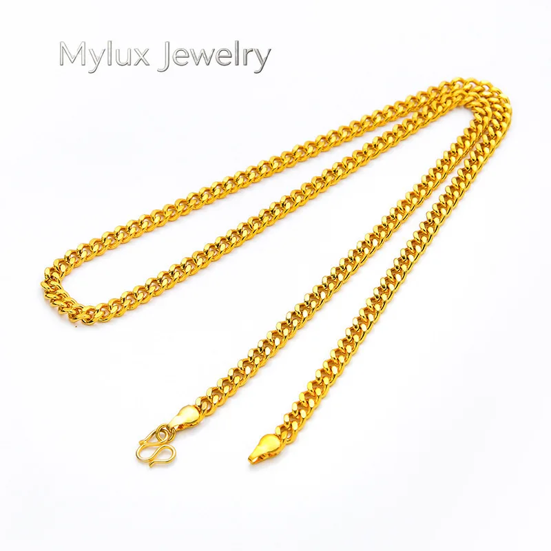 Mylux Jewelry 24K Gold 5mm Boss Necklace Unisex AU999 - Premium, eye-catching 5cm boss style, fits business & daily