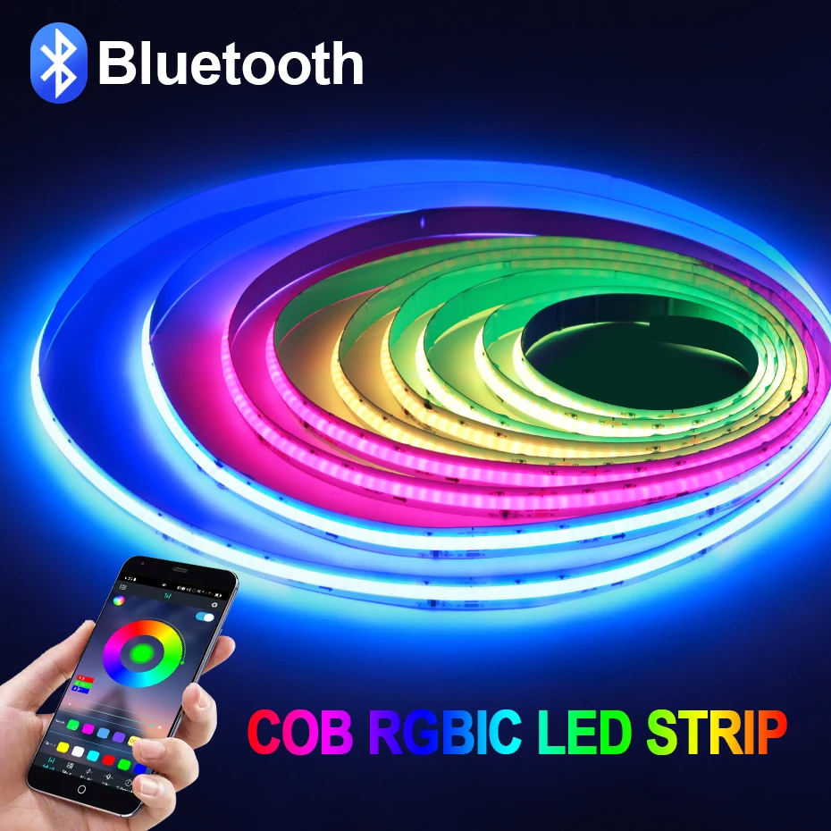 RGBIC COB LED Strip Light DC 24V 720LEDs/m Dreamcolor Strips Remote/Bluetooth/Tuya Wifi Control Led Tape For TV Decoration