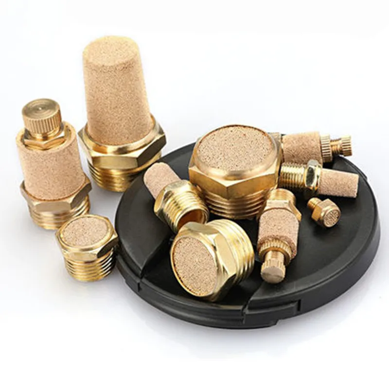 Pneumatic pipe fitting Exhaust  Muffler 1/8 1/4 3/8 1/2 BSP Male Thread For Air Noise Brass Adjustable Long Short  BSL