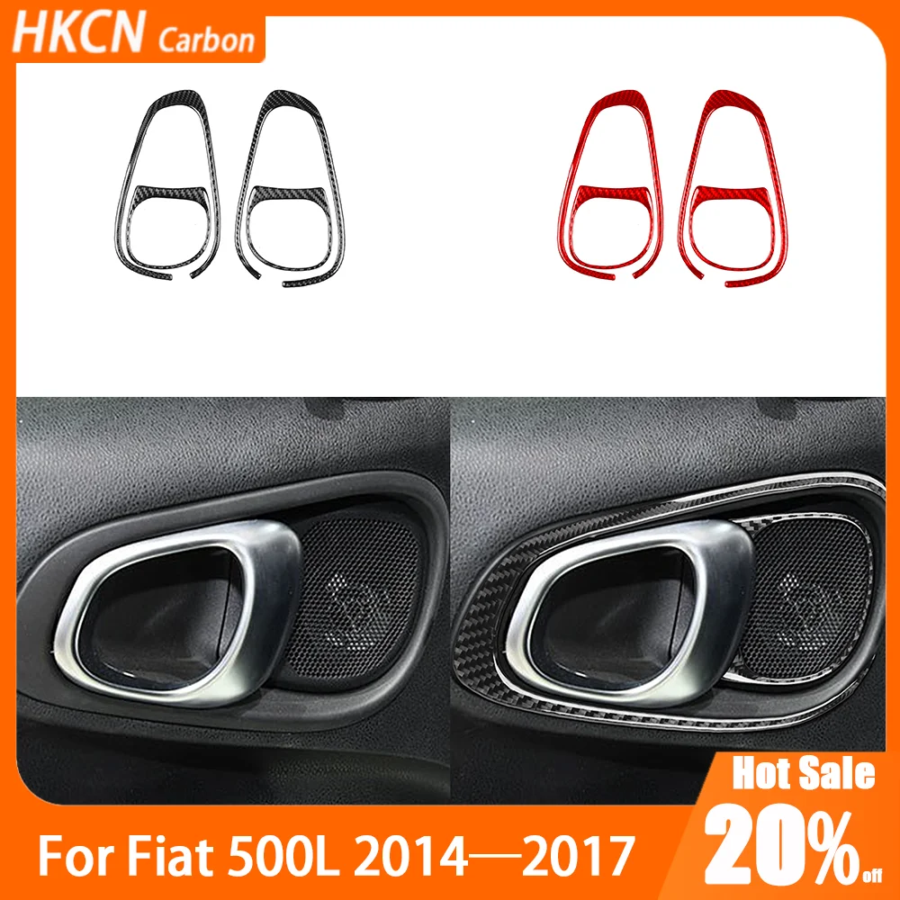 

Carbon Fiber Rear Door Inner Handle Panel Puller Car Accessories Interior Cover Trim Modified Sticker For Fiat 500L 2014—2017