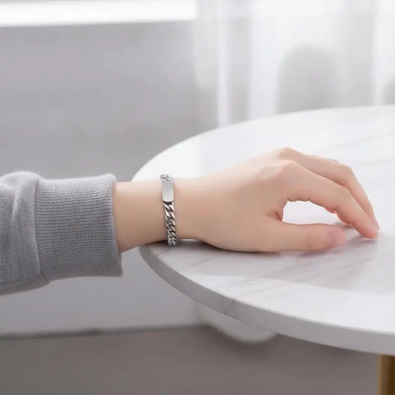 Classic Exquisite Chain Bracelet Bangle For Women Trendy Stainless Steel Thick Hand Chain Anti Allergic Jewelry GiftGold Silver