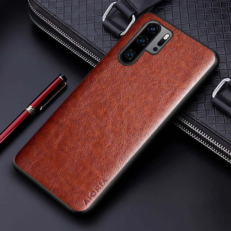 Luxury PU leather Case for Huawei P30 Lite P30 Pro coque with Business solid color design phone cover for huawei p30 pro case