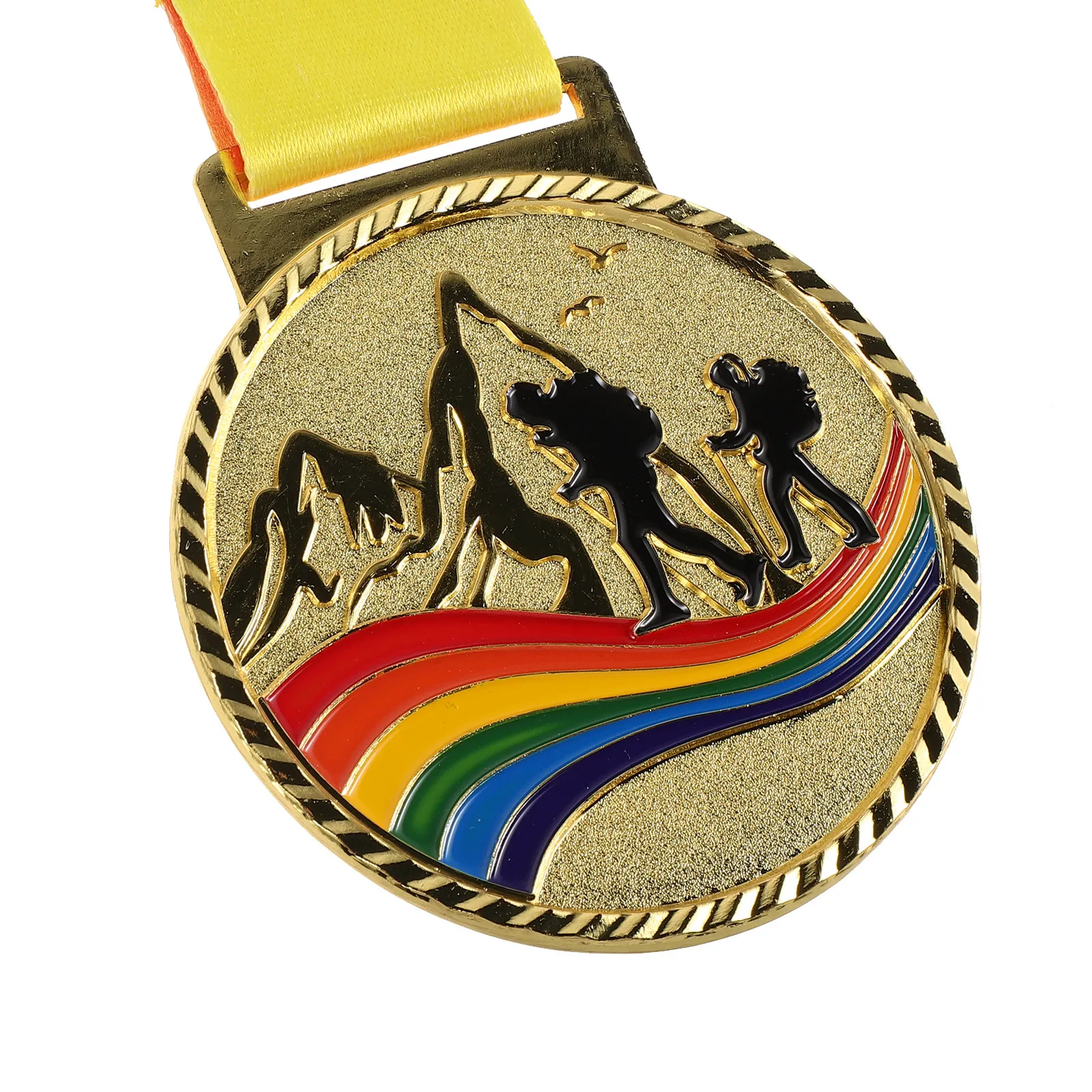 Climbing Sports Awards 2.8 Metal Climbing Medals Safe Rounded Edges Engraving Neck Ribbon Hiking Trekking Winner Prizes