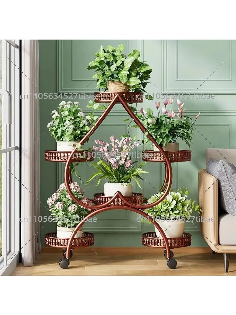 Multi Layer Metal Plant Stand Indoor Outdoor Removable Flower Pot Rack Garden Planter Holder Floor Display