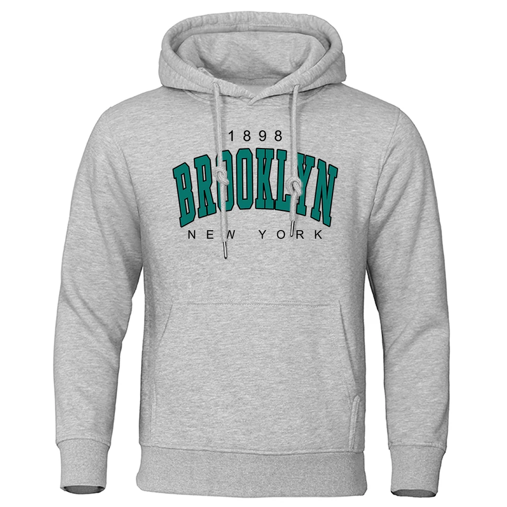 1898 Brooklyn New York Printed Mens Hoody Creativity Crewneck Clothing Fashion Oversize Sweatshirt Fashio Crewneck Hoodie Male