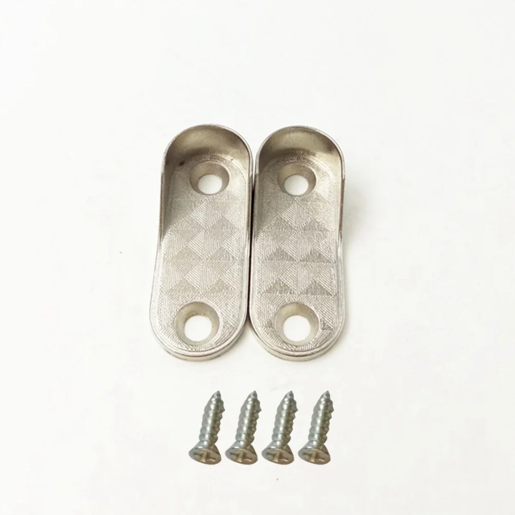 6 قطعة نهاية قضيب بيضاوي يدعم دعامات دعم أنبوب خزانة الملابس المعدنية المصبوبة حامل قضيب معلق مسامير متضمنة #2