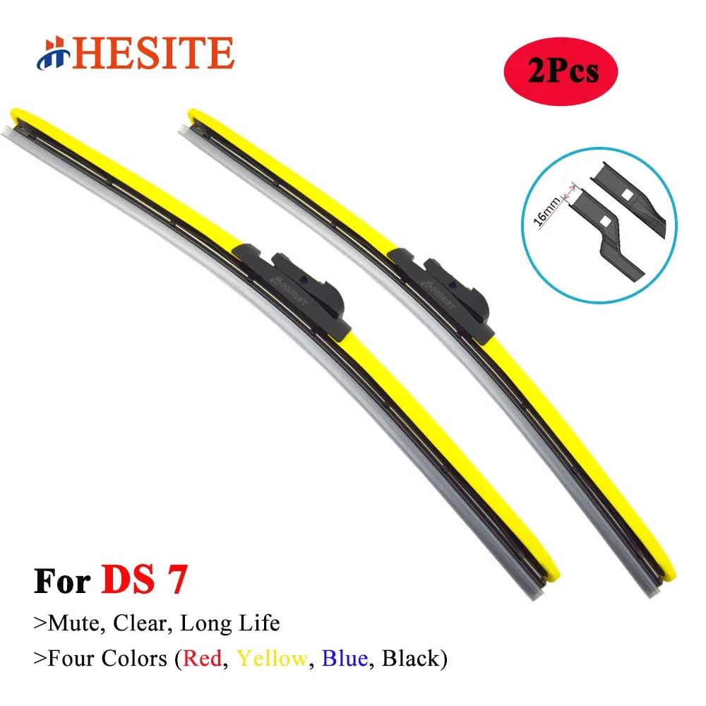 HESITE Colorful Windshield Wiper Blades For DS7 Crossback SUV 2017 2018 2019 2020 2021 2022 2023 Automobile Accessories Red Blue