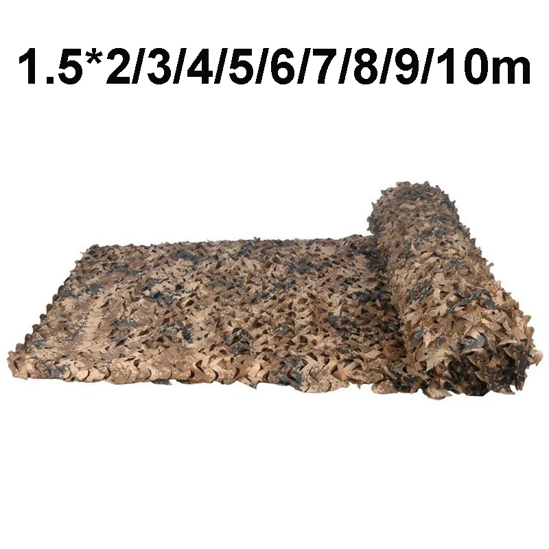 Camouflage Netting 1.5m*2 3 4 5 6 8 9 10m Wide Desert Camo Nets Outdoor Camping Shooting Sunshade Sail Party Fence Hunting Duck