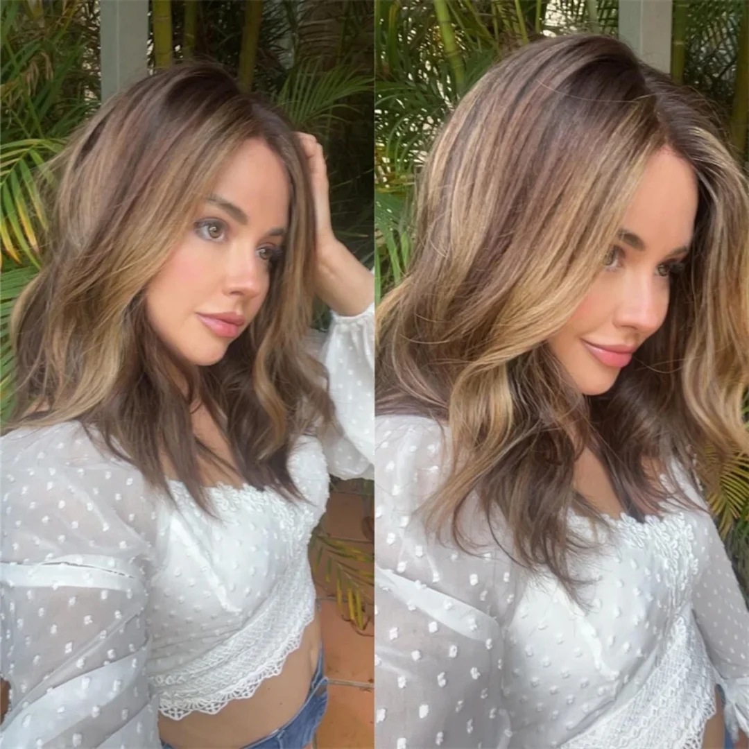 Long Highlight Brown Glueless Free Body Wave Jewish Human Hair Wig 5x5 Silk Base Baby Hair HD Lace European Hair Preplucked