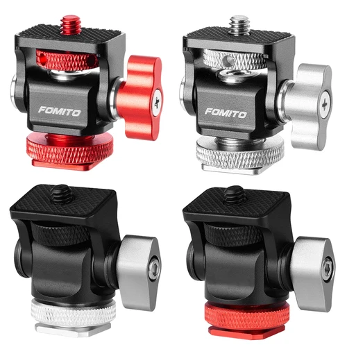 Mini soporte de montaje para Monitor, cabezal de trípode con adaptador de montaje de zapata fría, giratorio e inclinable ajustable para luz de relleno de micrófono Flash