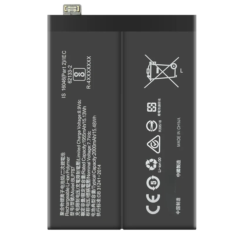Nueva batería de teléfono móvil BLP787 de alta calidad 7,7 V 4000mAh para OPPO Reno 4 Pro 5G PDNM00 PDNT00 CPH2089 baterías recargables