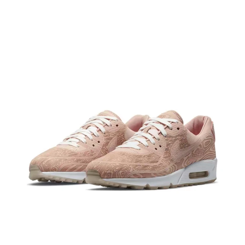 Nike Air Max 90 Comfort Nonslip Leisure Ventilate Air-Cushion Wear-Resisting Cushioning Low-Cut Running Shoes Pink DC7948-100
