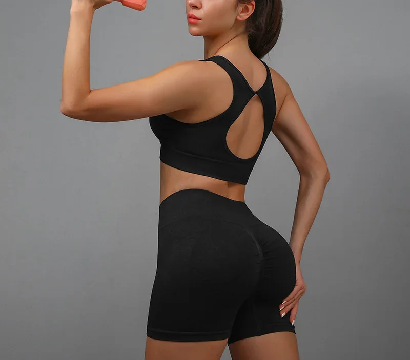 Yoga Suit Yoga Sports Underwear Women's Fitness Suit Vest Running Sports Yoga Shorts Set Yoga Set  Workout Set image 4