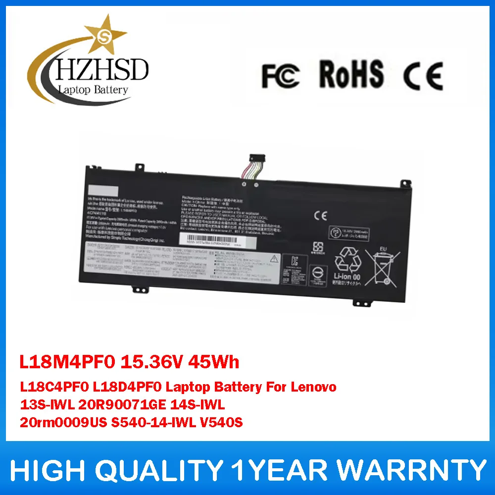 

L18M4PF0 15.36V 45Wh L18C4PF0 L18D4PF0 Laptop Battery For Lenovo 13S-IWL 20R90071GE 14S-IWL 20rm0009US S540-14-IWL V540S