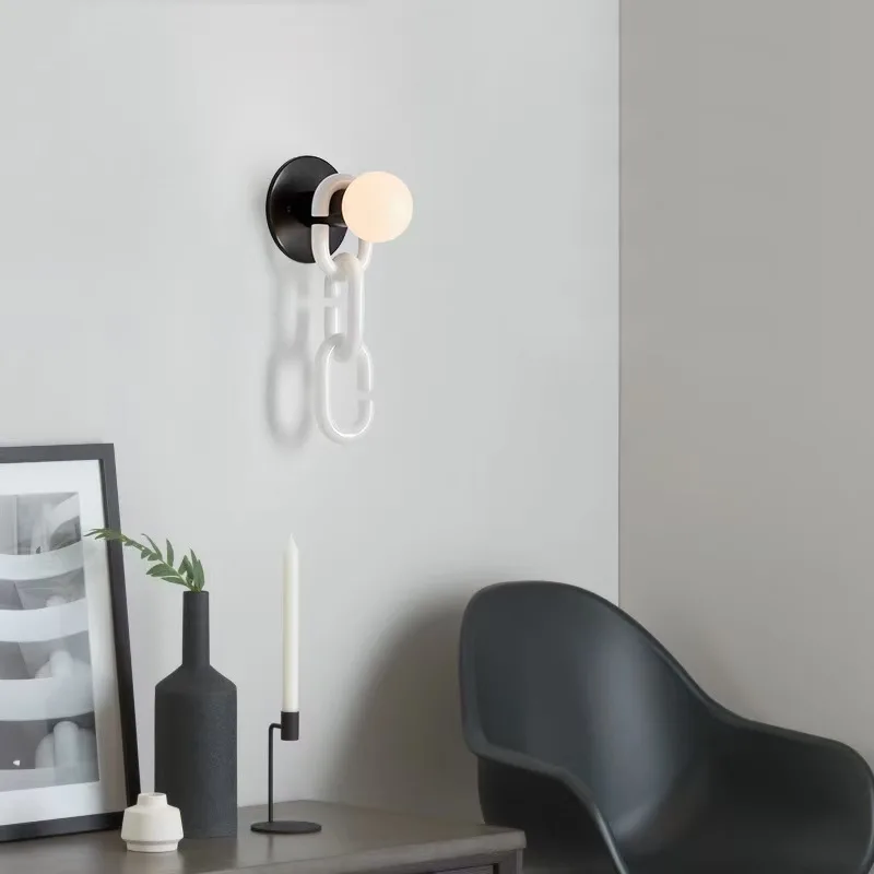 Postmoderne personalisierte Kette Glaskugel Wandleuchte Luxus kreativ für Wohnzimmer Schlafzimmer Gang Treppe dekorative Beleuchtung