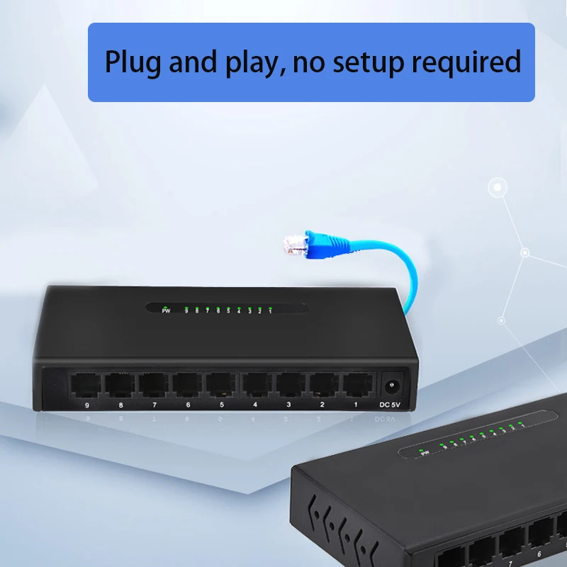 100Mbps RJ-45 LAN محول LAN موسع إيثرنت الذكية الجلاد قفص الاتهام محطة 9 منافذ لعبة محول الشبكة الإنترنت الفاصل محول