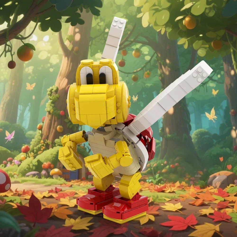 630Pcs Red Koopa Paratroopa - Posable Display Figure 01 Bricks Model Red Koopa Paratroopa Buliding Blocks Assembly Toys Gift