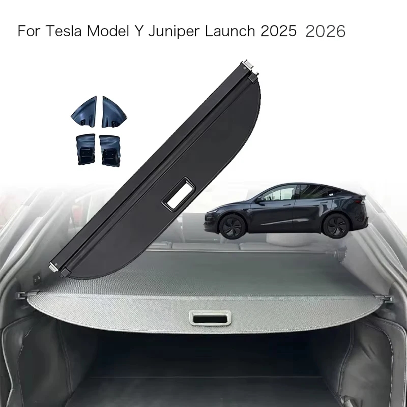 

Auto Trunk Curtain Organizer Cover For Tesla Model Y Juniper Launch 2025-2026 Car Cargo Cover Trunk Rear Rack Luggage Storage