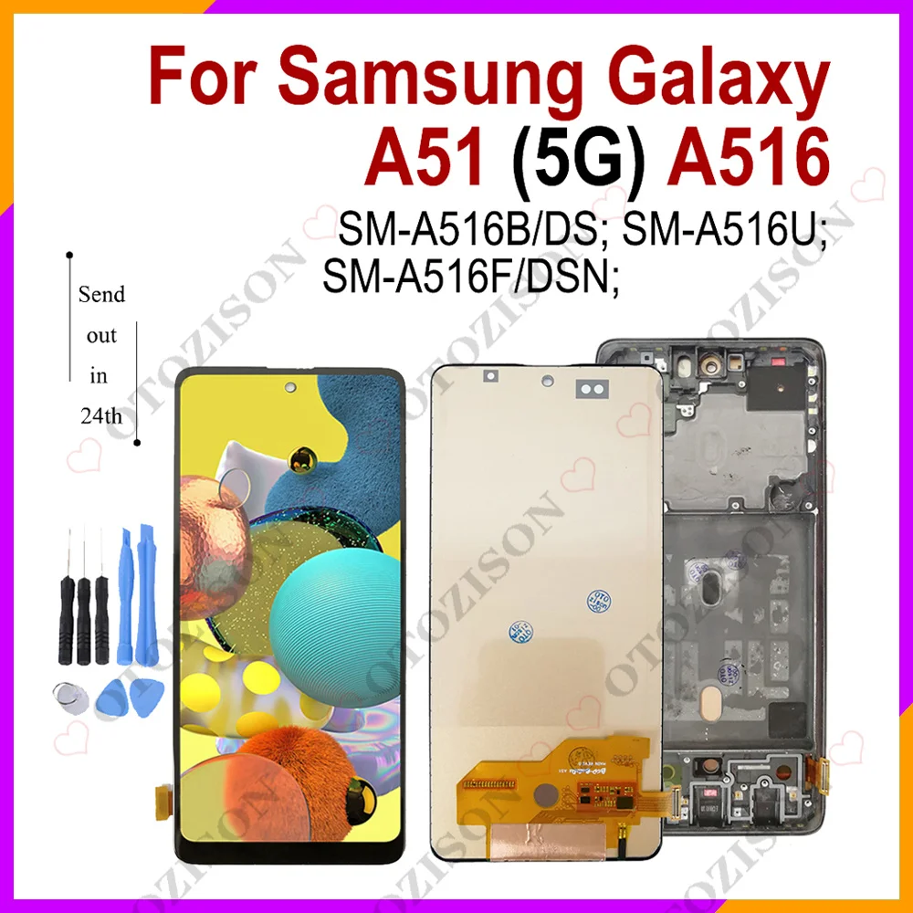 Incell For Samsung Galaxy A51 5G LCD A516 A516B Screen Display With Frame SM-A516B/DS SM-A516F/DSN LCD Touch Digitizer Assembly