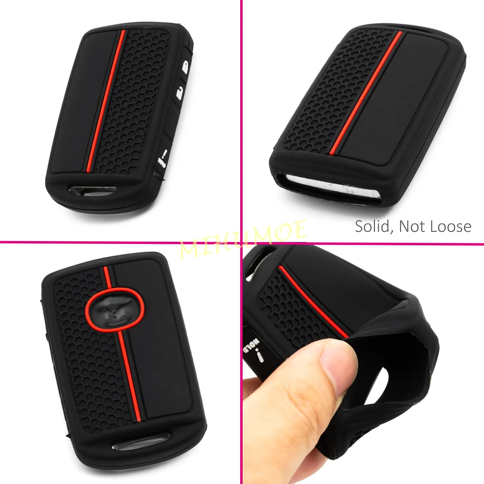 سيليكون سيارة 3 أزرار مفتاح فوب غطاء سلسلة ل 2020-2025 مازدا 3 هاتشباك CX-30 CX-50 CX-90 CX-5 CX-9 MX-30 2022 2023 2024 #4