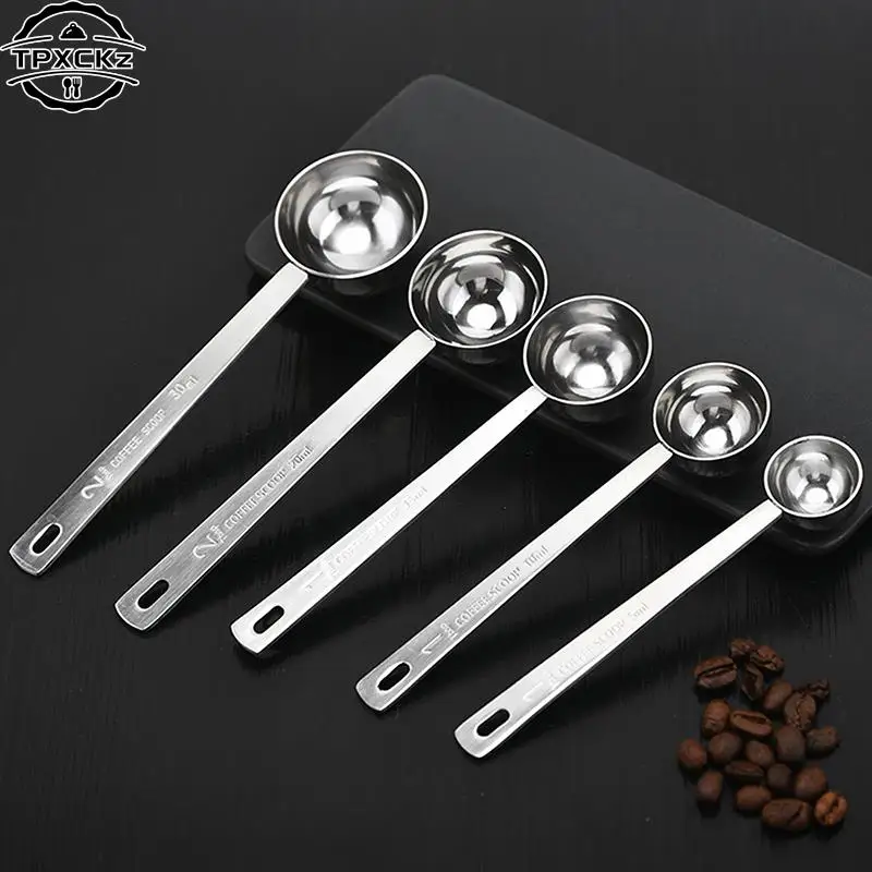 5/10/15/20/30ml Measuring Spoons Stainless Steel Coffee Powder Spice Measure Scoop Kitchen Baking Tools Multipurpose Mearure