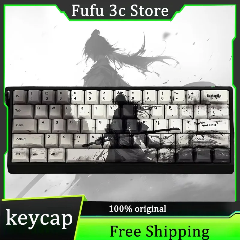 

Samurai Theme Keycaps Cherry Profile Pbt Sublimation Mechanical Keyboard Cartoon Anime Game Gift Creative Collection Keycaps