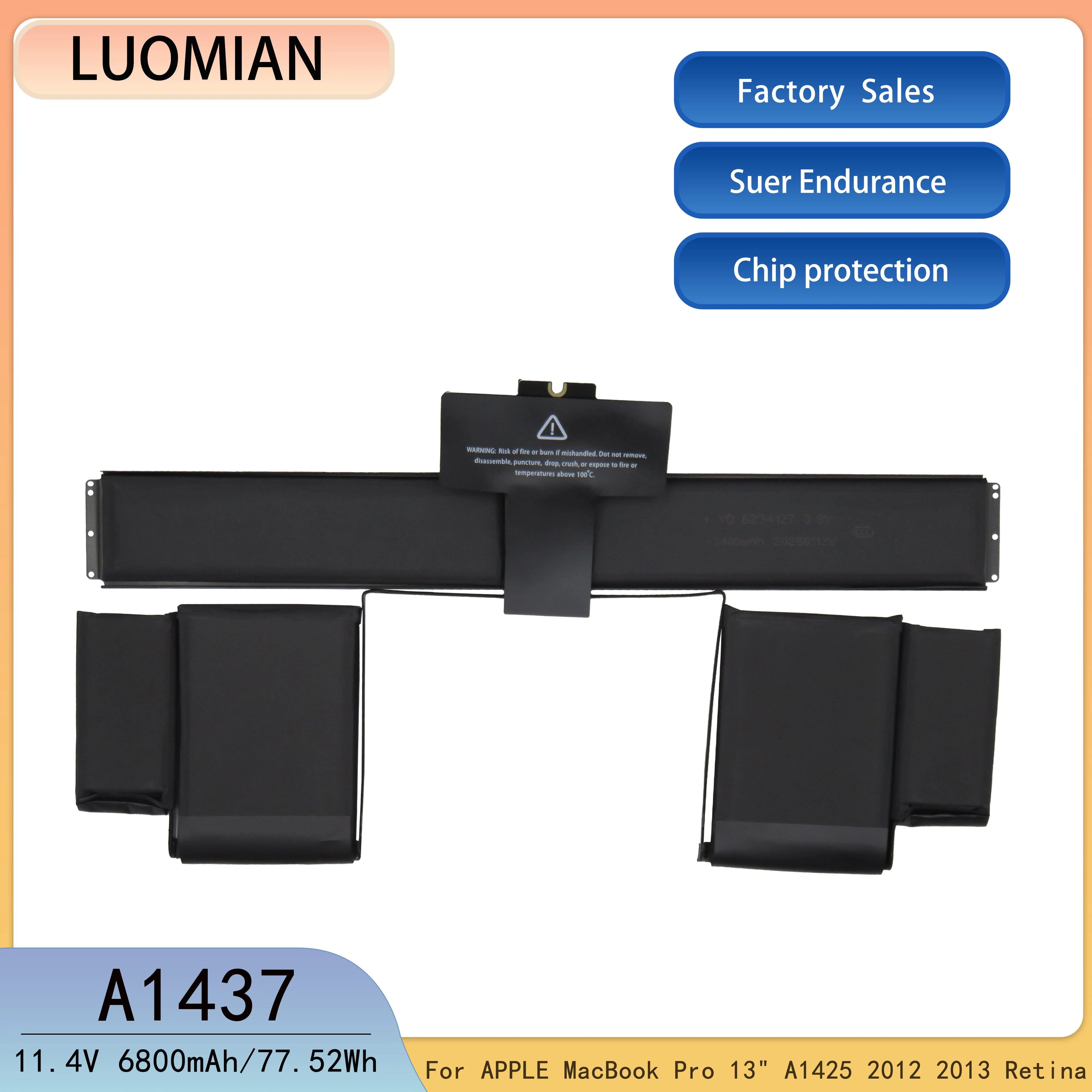 For Apple  A1437 Laptop Battery MacBook Pro 13