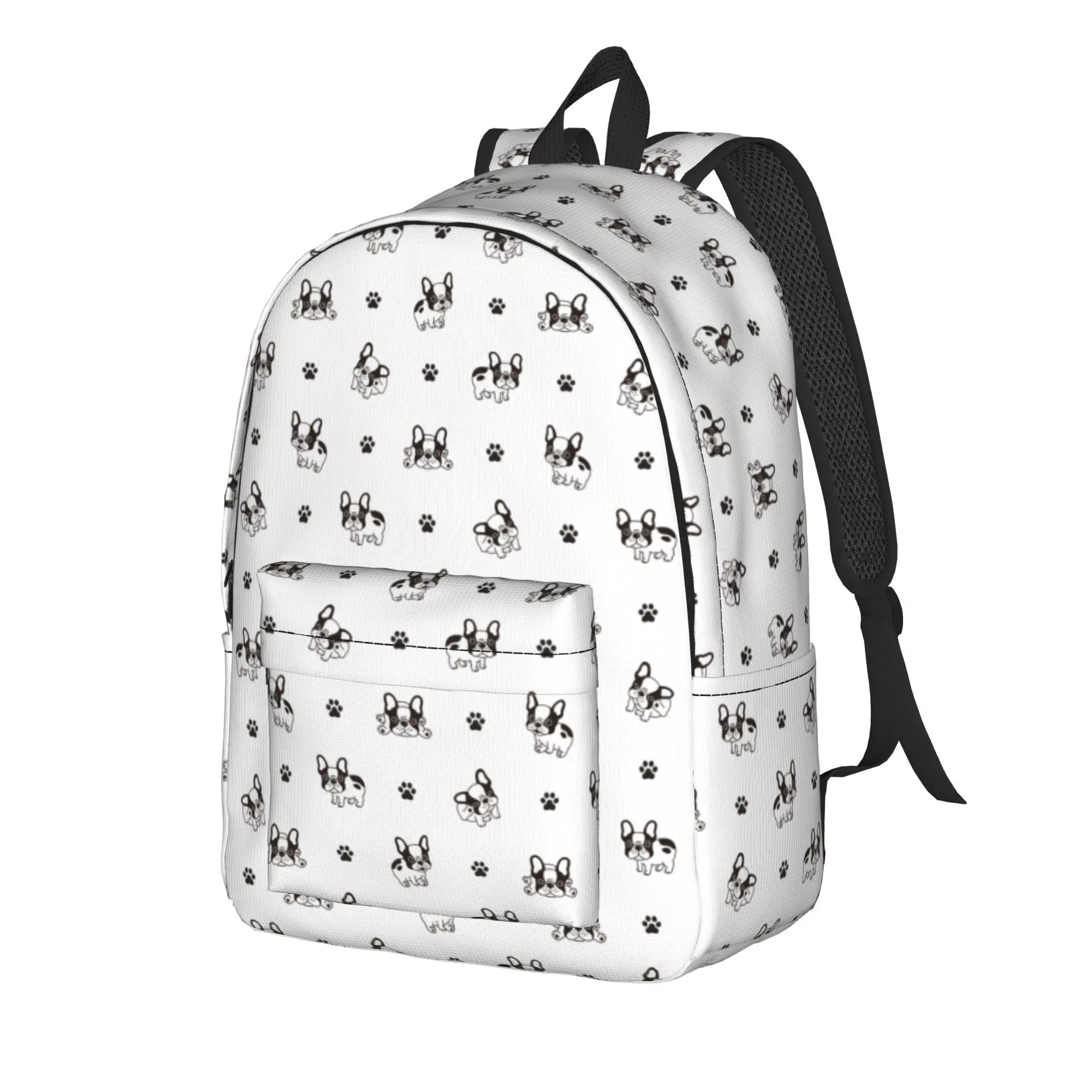 Bulldog Dog Backpack for Men Women Teenage High School Hiking Travel Daypack Animal College Canvas Bags Gift