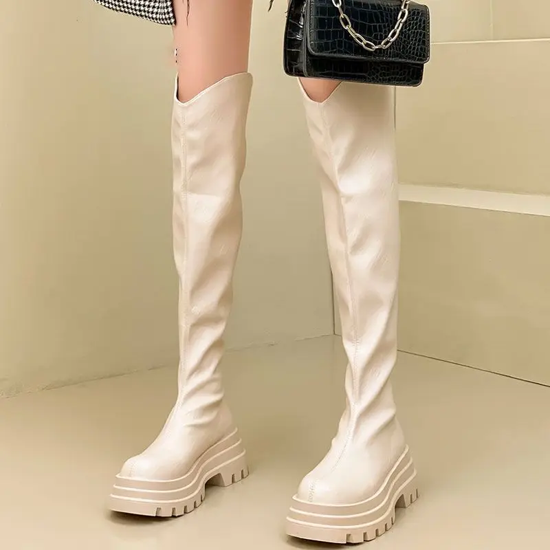 Long boots for women in autumn 2025  new over the knee elastic boots  long leg knight boots for women