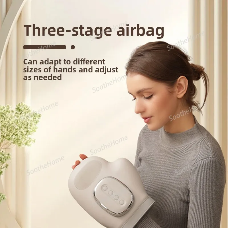 Multi-functional electric hand massager, rechargeable finger massager, pneumatic heating physiotherapy device for home use