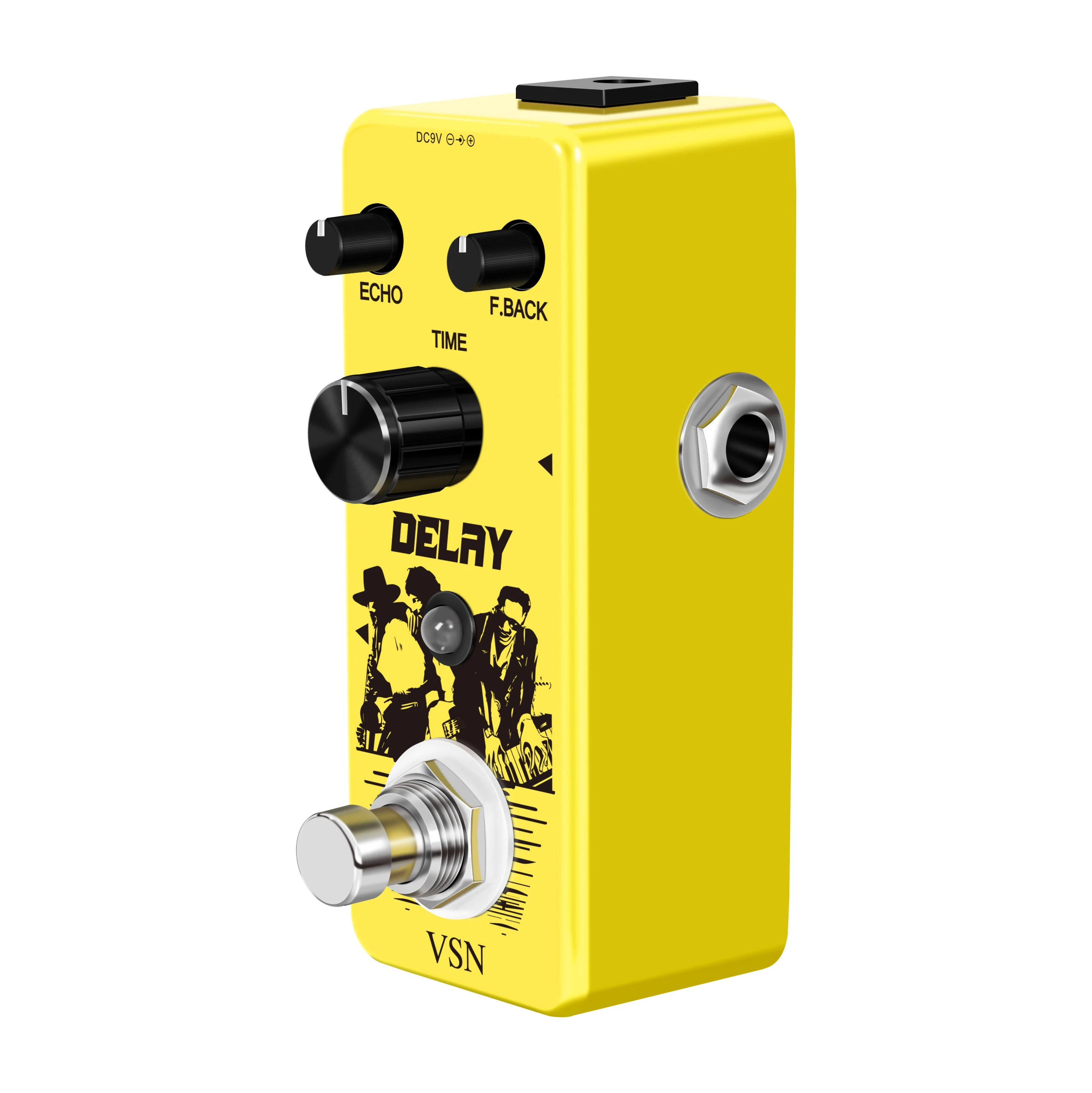 VSN-YL-314 Analog Circuit Delay, Clean, Smooth Voice Tone, Vintage Delay Echo Sound Yellow True Bypass Mini Effector