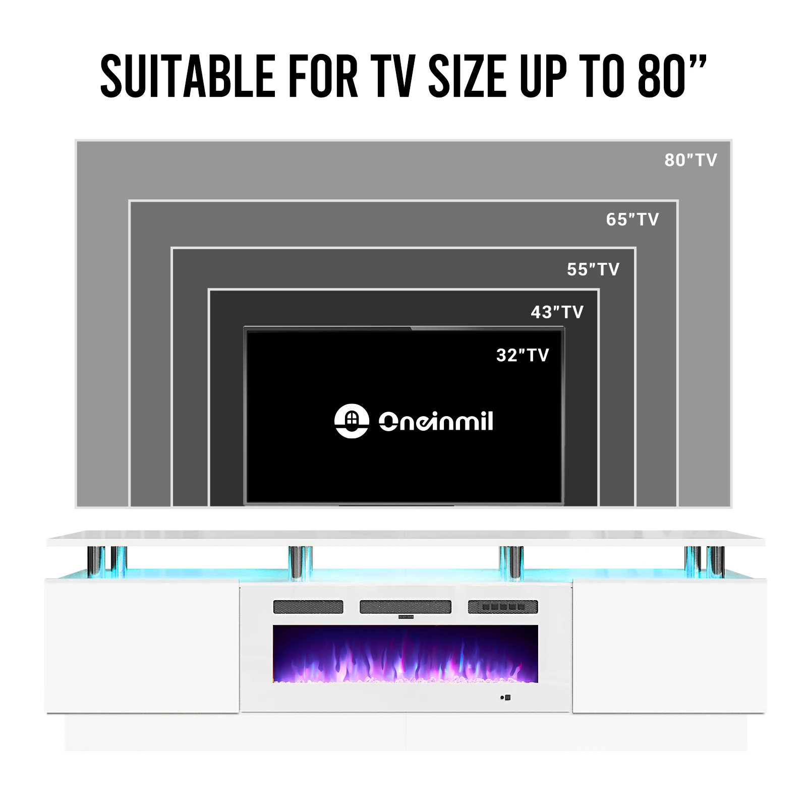 Fireplace TV Stand with 36