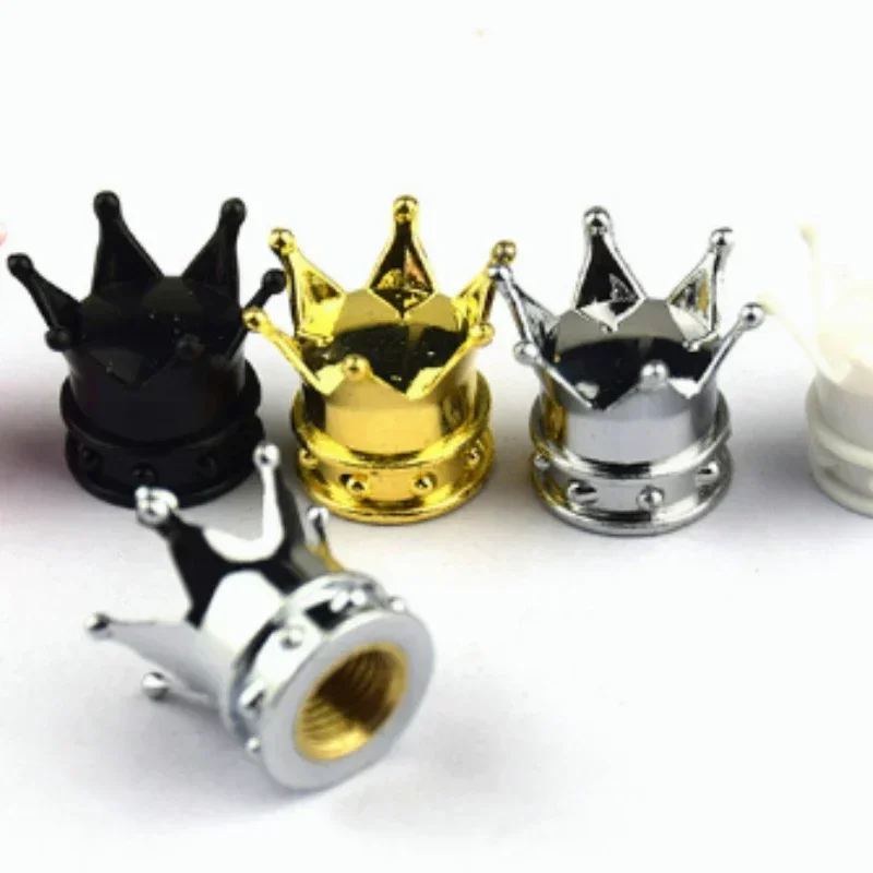 

4 PCS Universal Crown Car Tire Valve Caps Air Dustproof Waterproof Wheel Rim Covers Car Motorcycle Decoration