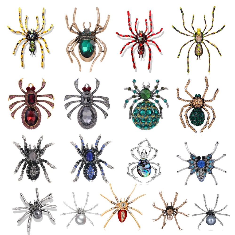 Exaggerated animal insect brooches, creative spider pins, luxury men's and women's clothing accessories, jewelry gifts wholesale