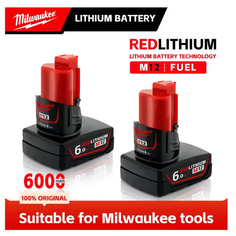 

Milwaukee 12V 6.0Ah Lithium Battery for Milwaukee M12 48-11-2411 48-11-2420 48-11-2460 Cordless Power Tools Replacement Battery