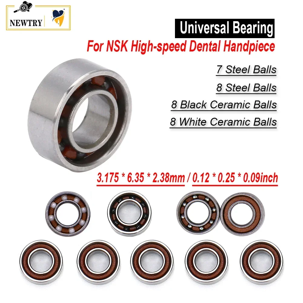 5/10Pcs Universal Bearing NSK High Speed Dental Handpiece 5 Types Air Turbine Torque Ceramic Balls Spare Parts 3.175x6.35x2.38mm