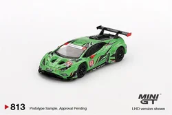 (Pre-order) MINI GT 1:64 Lambo Huracán GT3 EVO2 #63 Iron Lynx Green LHD - Paper box Diecast Model Car