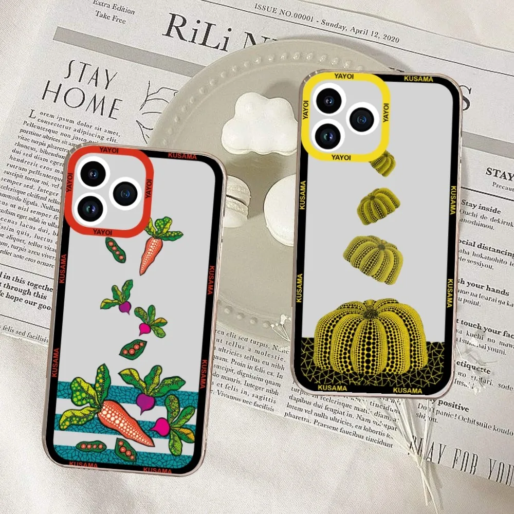 Yayoi Kusama Art Phone Case For iPhone 11 12 Mini 13 14 15 Pro Max Transparent Shell